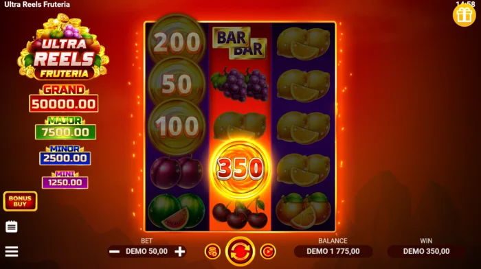 Ultra Reels Fruteria – kovanci Coin Collect z vrednostmi