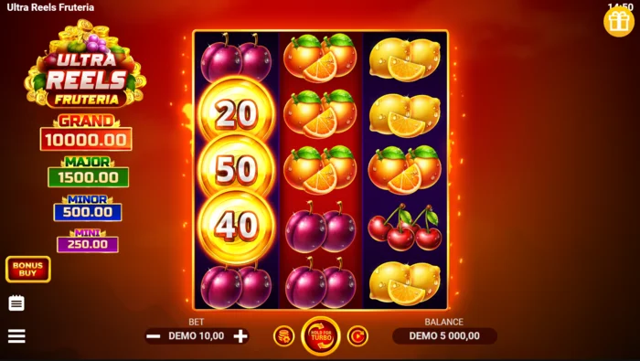 Ultra Reels Fruteria – glavni zaslon igre 3x5