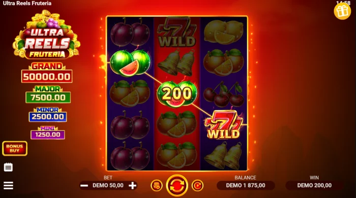 Ultra Reels Fruteria – plačilna linija z zlato sedmico